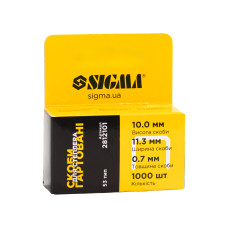 Скобы 10×11.3мм каленые 1000шт SIGMA (2812101)